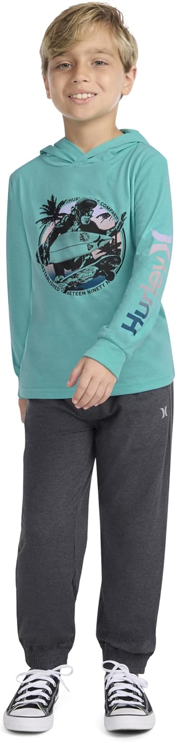 Hurley boys Long Sleeve Hooded Graphic T-shirt - Image 5