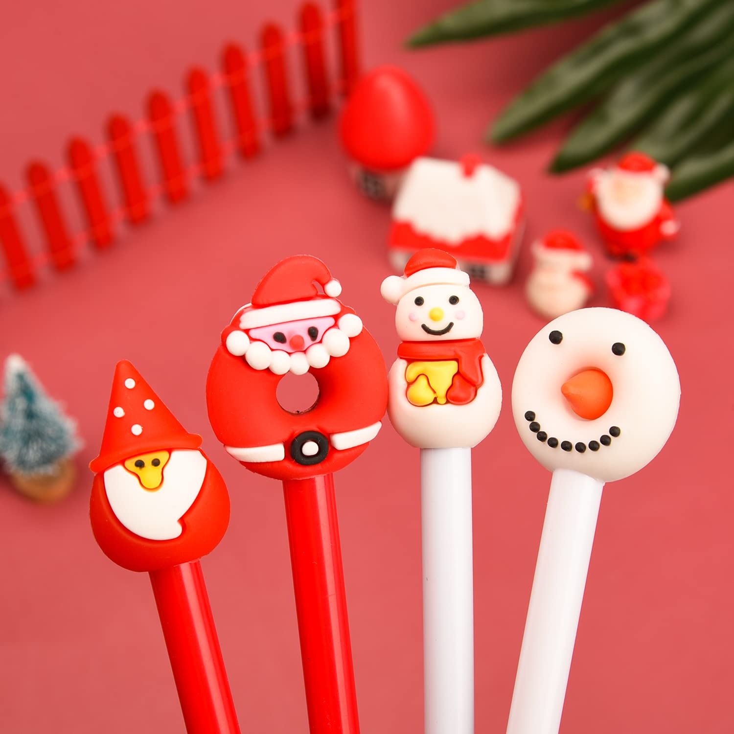UNVOJL Christmas Gel Ink Pens Snowman Christmas Tree Elk Santa Claus Rollerball Marker Pen Christmas Cartoon Cute Pens (48) - Image 4