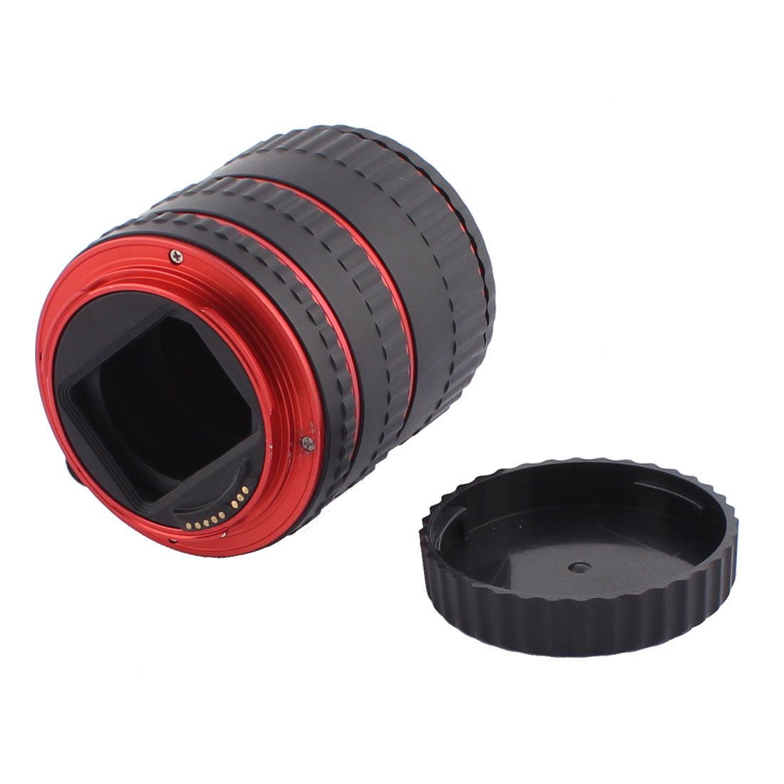 Ruilogod DSLR SLR cámara lente montaje 3 macro extensión tubo anillo conjunto negro rojo