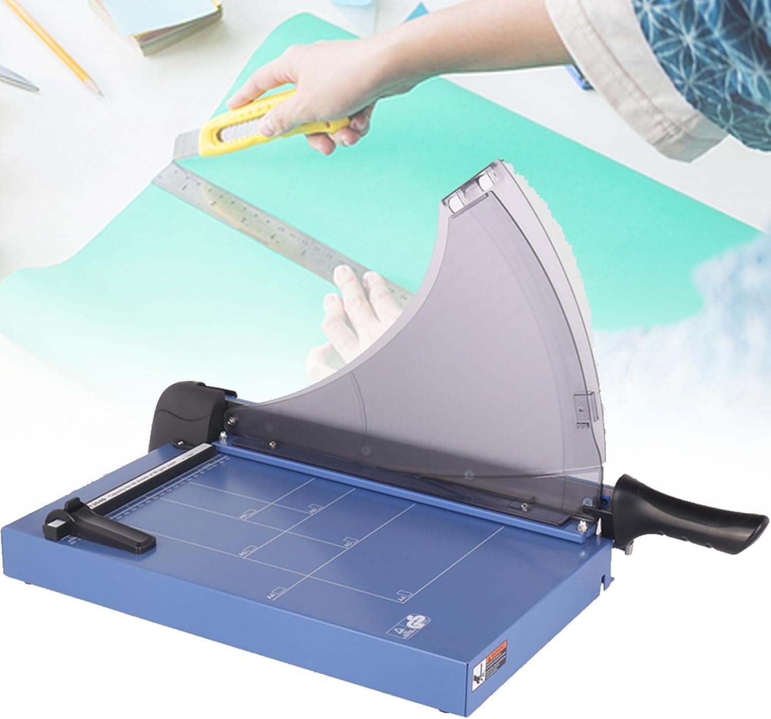 Taglierina Manuale a Leva di precisione for Carta Formato A4, for uffici, scuole, aziende e stampanti, con Una varietà di taglierine a Blocco con Protezione di Sicurezza/Incisione.