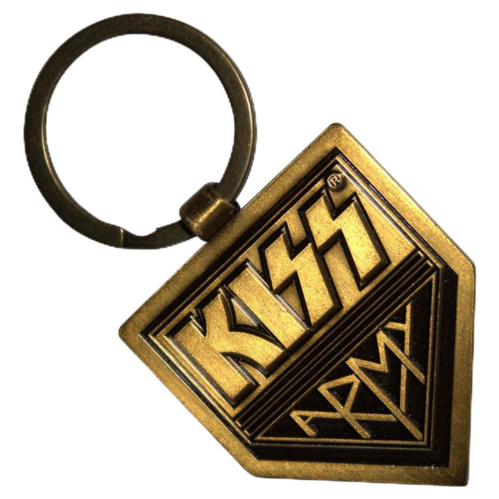 Kiss Gold Army Pennant Double Sided Keyring Keychain Size One Size