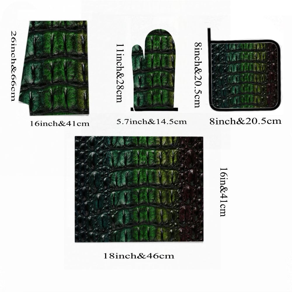 9PCS Gradient Croc Leather Kitchen Decor e Accessori Set