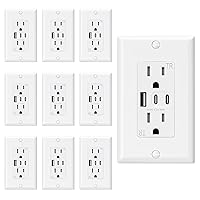 Vista 11 de ELEGRP Tomacorrientes USB, tomacorriente de pared de 15 amperios con 3 puertos USB, tomacorrientes con puertos USB C duales, receptáculos