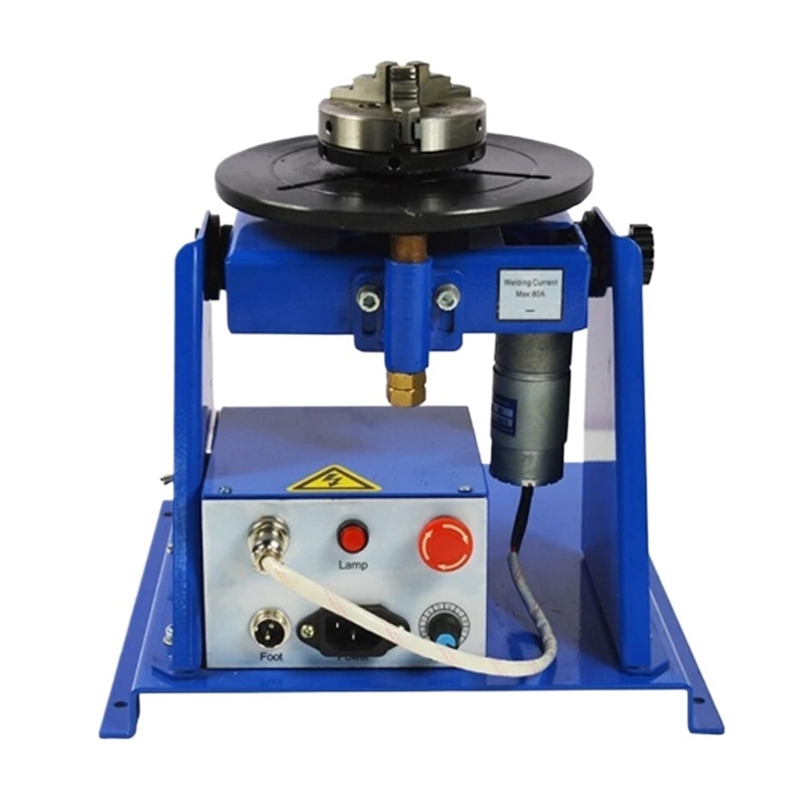 Rotary Welding Positioner Turntable Table Rotator 10KG Pipe Workpiece Machine with 80mm Chuck Smooth Rotation