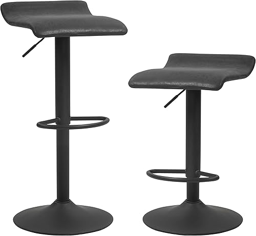 Finnhomy Juego de 2 taburetes de bar de altura de mostrador, taburetes de bar giratorios con reposapiés y respaldo, taburetes de bar rústicos de