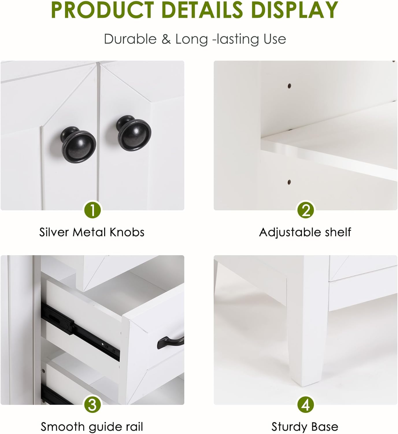DlandHome 36”Bathroom Vanity with Sink,Freestanding Vanity Cabinet with Silver Handles,Soft Closing Doors & Drawers, Modern Bath Vanity with Ceramic Porcelain Basin,Faucet Not Included,White