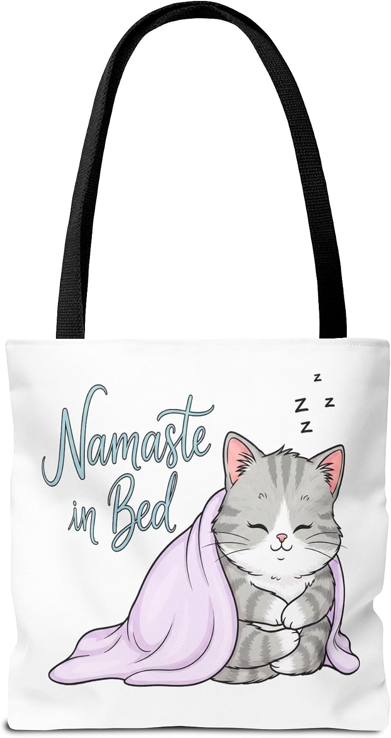 Cozy Cat Tote Bag, Cute Pet Lover Gift, Funny Shopping Bag, Cat Lover Accessory image 3