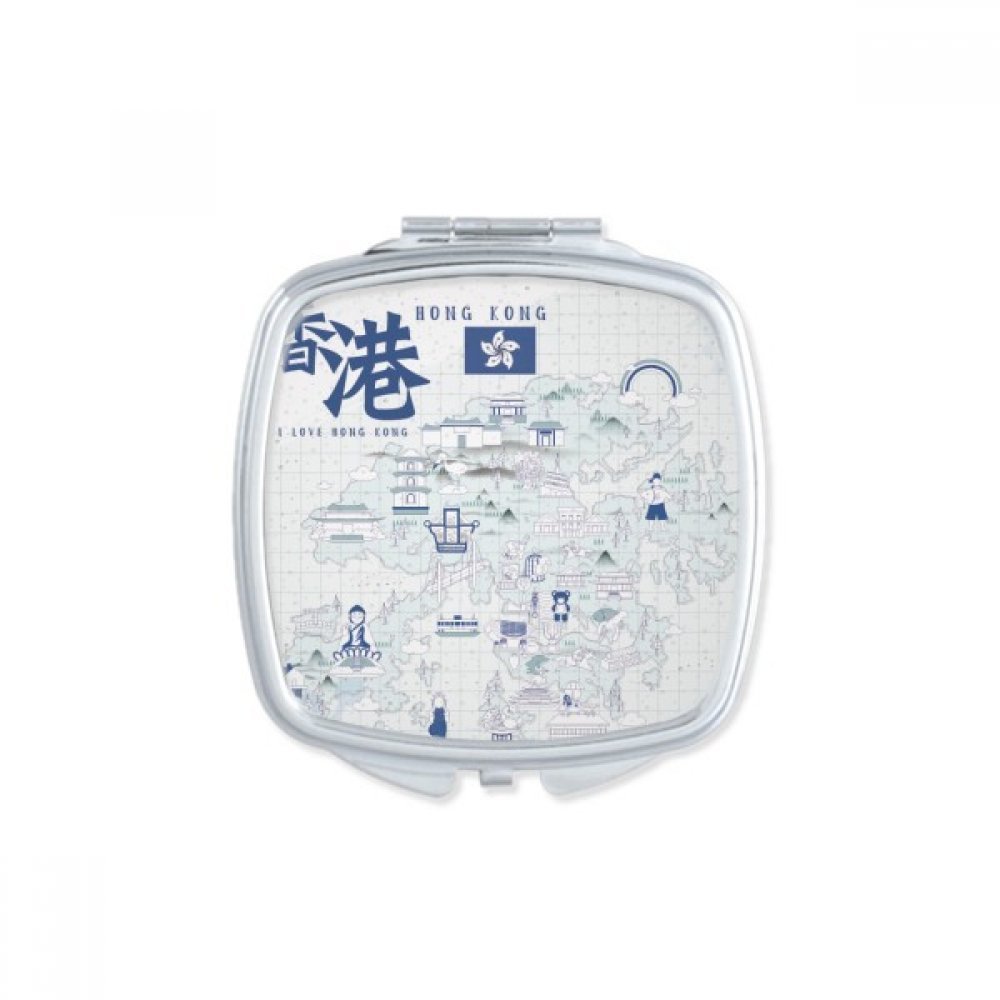 Miroir de poche compact contre reflets flous - Petit miroir de maquillage portable net