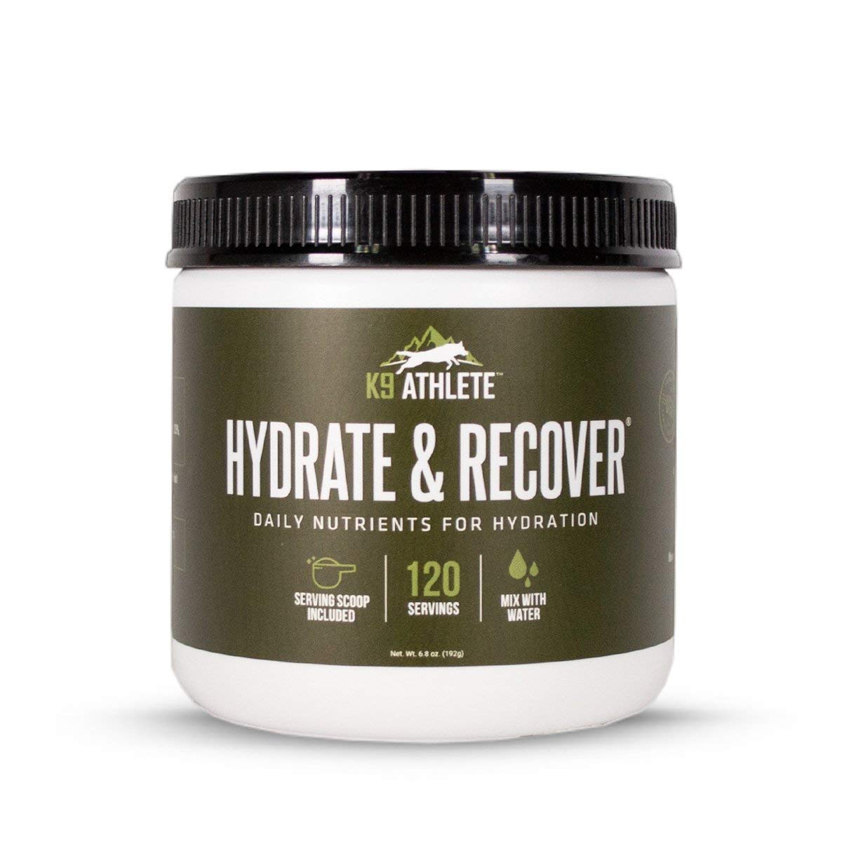 K9 Athlete - Hydrate & Recover | Nutritional Dog Hydration Supplement for Active Dogs - Electrolytes for Dogs - 120 Serving Tub