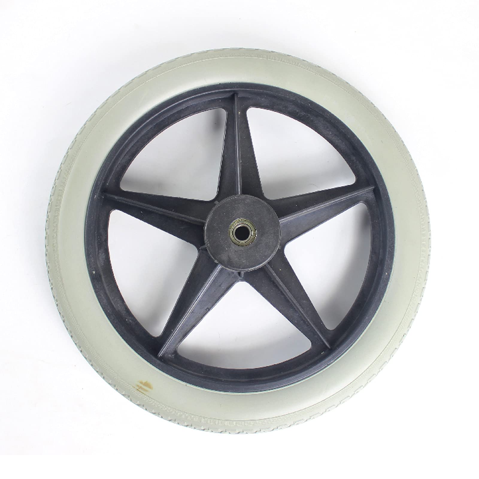 Rueda de Repuesto para Silla de Ruedas, 14 X 1,75 Pulgadas Rueda Trasera Sólida de Repuesto de PU para Ruedas Manuales para Sillas de Ruedas, Gris