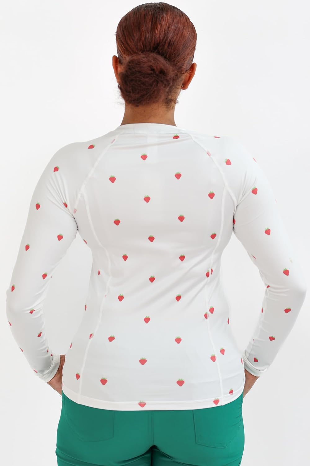 Women’s Athletic Underscrub Top – Long Sleeve, Base Layer, Multicolor Designs, Breathable, Stretch Fabric.