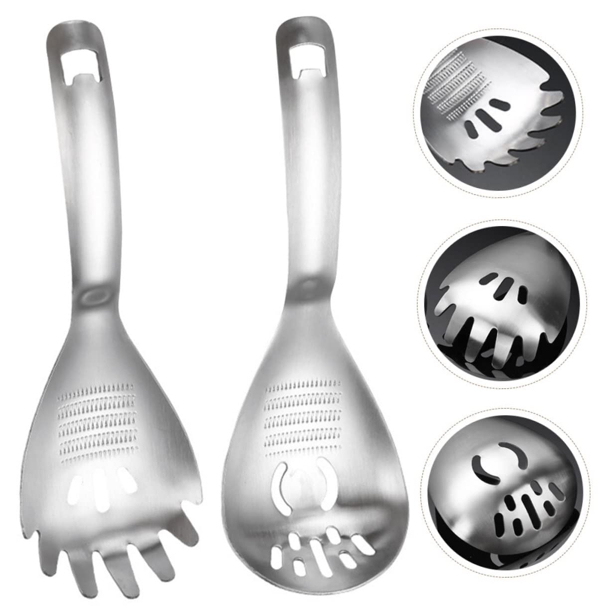 iplusmile 2pezzi Spremiaglio in Acciaio Inox per Cucina Grattugia per Radice e Tritaaglio Multifunzionale Cucchiaio in Acciaio Inox Incluso per Spremere Aglio e Altri Alimenti Complementari