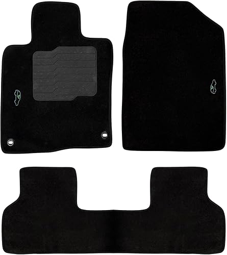 ecoMats - Alfombrillas para Honda Civic 2016 a 2021 con almohadilla antideslizante para el talón del conductor y cerraduras de seguridad, delantera