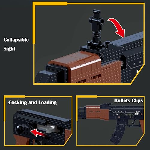 Miniatura 2 de Kit de construcción A47, modelo de exhibición de juguete simulado, 555 piezas, juguete de construcción MOC