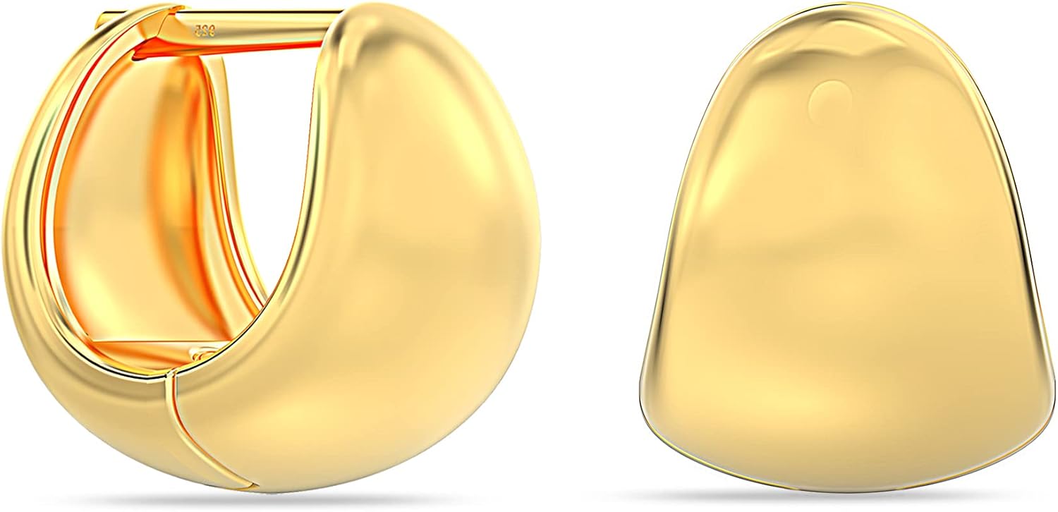 Charmsy 925 Sterling Silver Small Huggie Hoop Earrings for Women | U-Shape Chain Link Hinged Hoops Earring | Women's Silver Hoop Earrings - Image 4