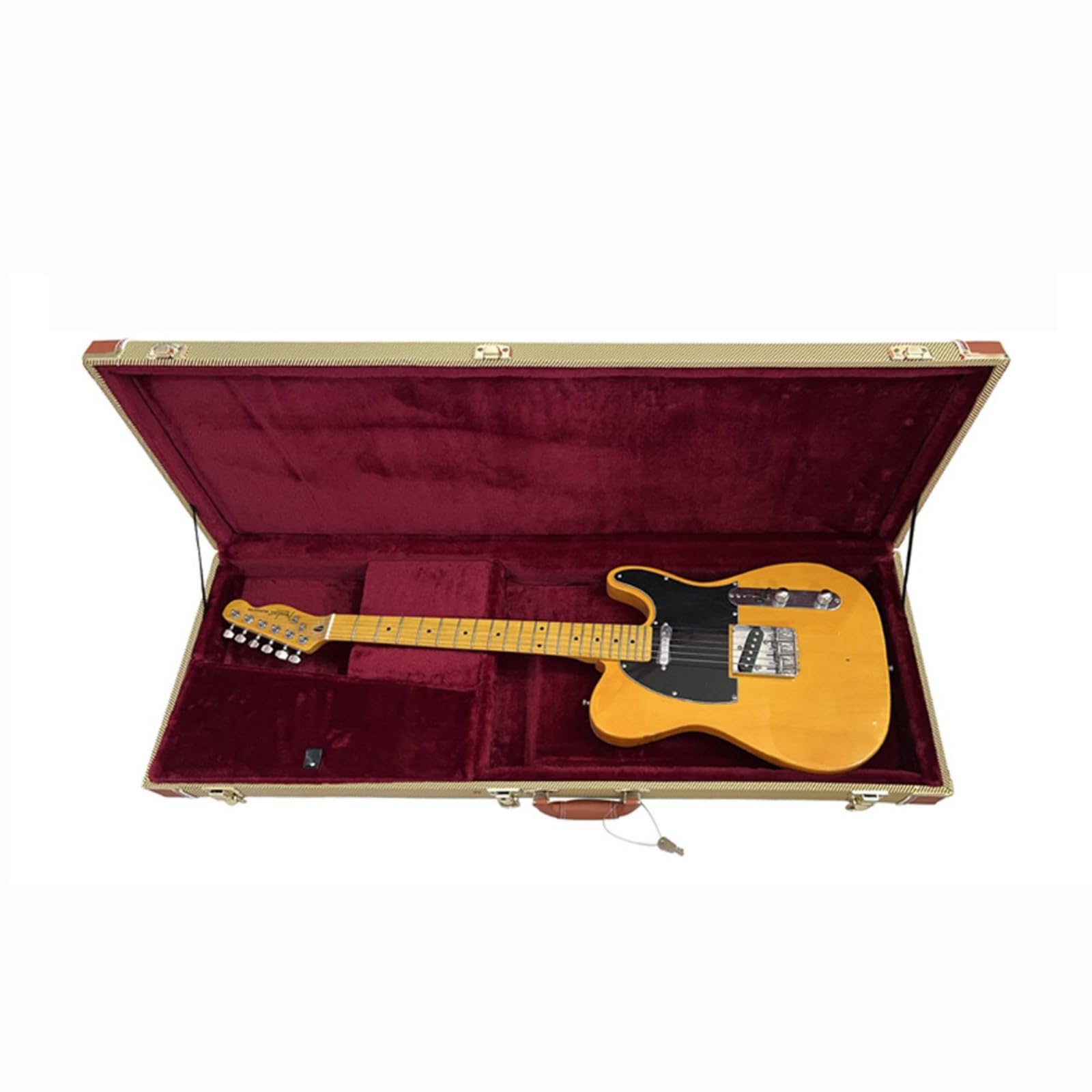 Tragbar Gitarrenkoffer mit Plüschfutter, Klassisch, Schwarz, Color to 1