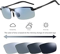 Vista 3 de MIRYEA Blue Light Blocking Computer Glasses Photochromic Polarized UV Protection Safety Sunglasses for Men and Women Day and Night Spring Hinge