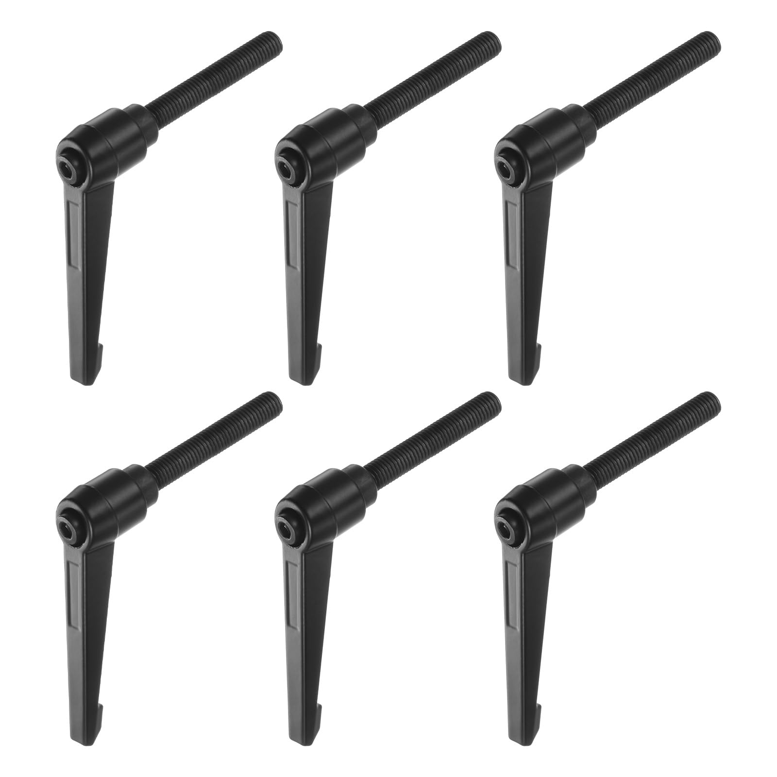 QUARKZMAN 6pz Regolabile Serraggio Leva Maniglie M10 x 70mm Maschio Filettatura Bullone Manopole Girevole Vite blockggio Rapido Rilascio Cricchetto Pulsante Maniglia, Nero