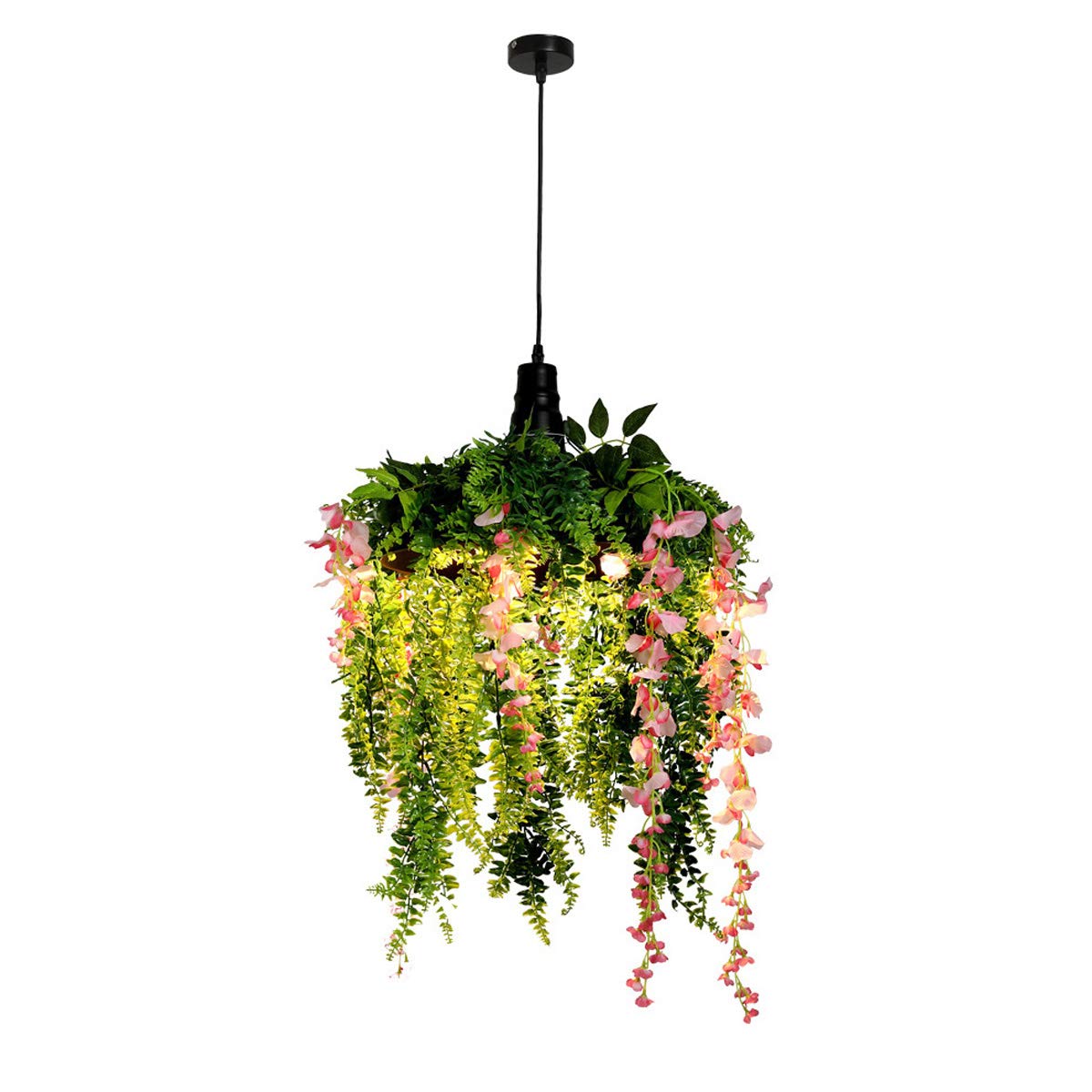 GDLight Pastoral Grüne Rebe Pendelleuchte Simulation PVC Pflanzen Hängeleuchten Romantische Kronleuchter für Esszimmer Bar Cafe Restaurant Dekoration, E27
