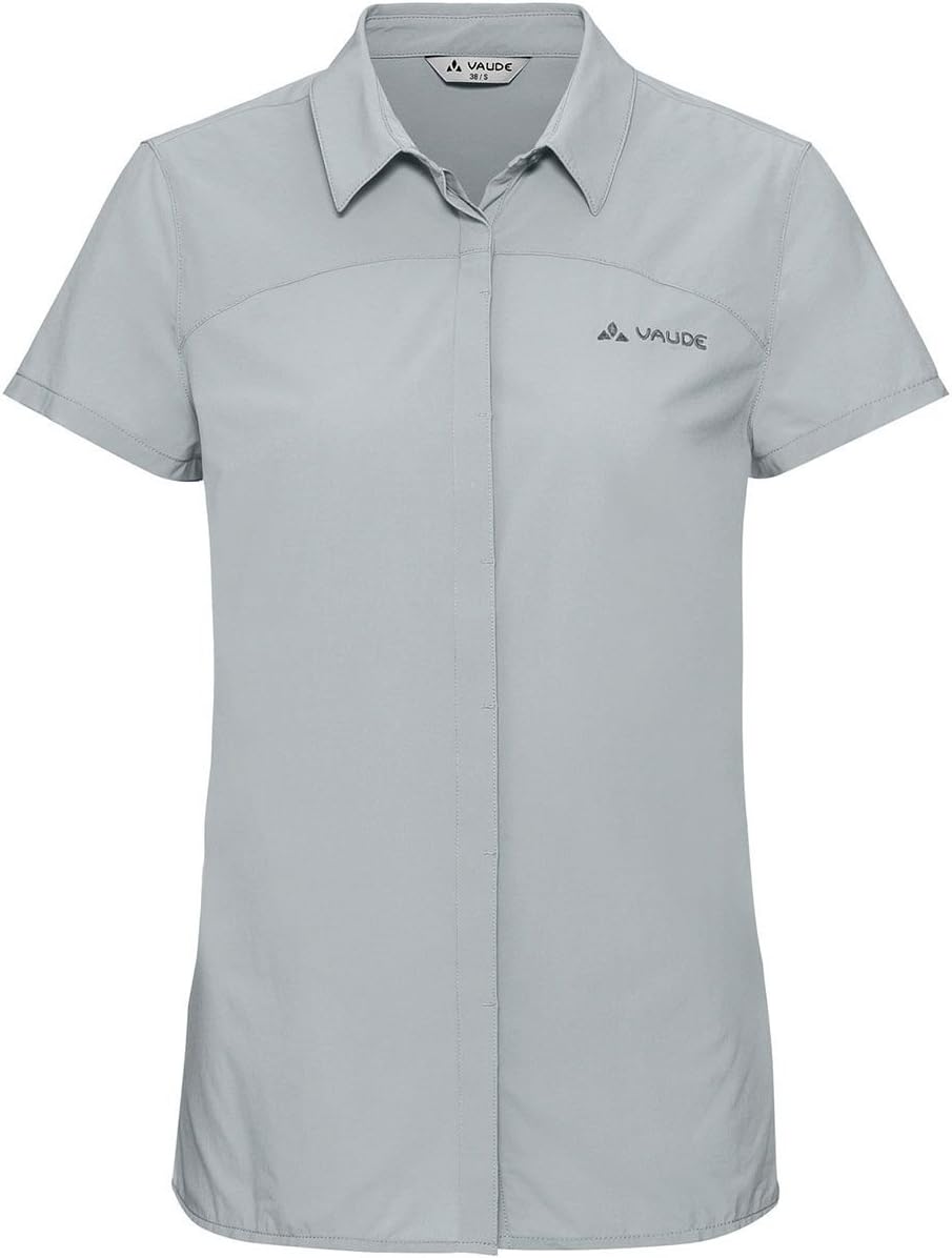 VAUDE Women's Skomer Shirt - Lightweight and Stretchy Short Sleeve Blouse for Hiking and Travel - Fast Drying - Perfect for Trekking in Warm Climates - Sun Protection UPF 25