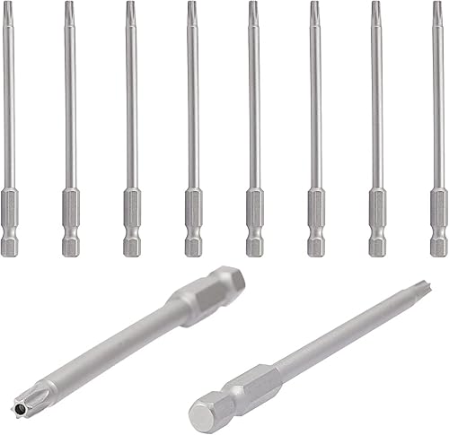 Vista 11 de Aopin T40 con agujero, destornillador de cabeza Torx a prueba de manipulaciones, mango hexagonal de 1/4 de pulgada, acero S2 magnético, 3.94
