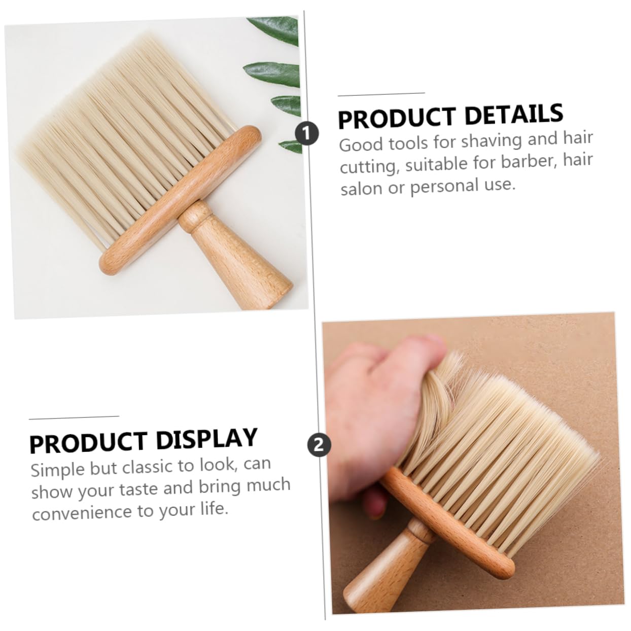 Barber Neck Duster Brush, Soft Bristle Beard Cleaning Tool for Hair Salon