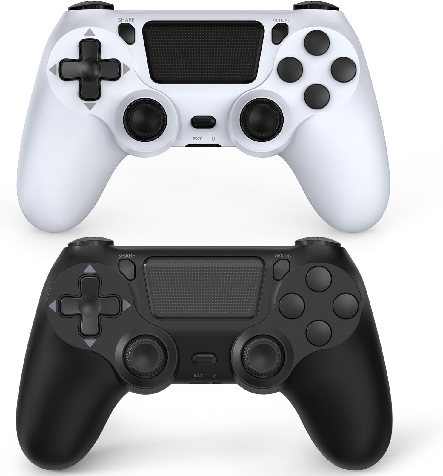 Wuthur 2 Pack Wireless Controller Compatible with PS4 / Pro/Slim (Black & White)