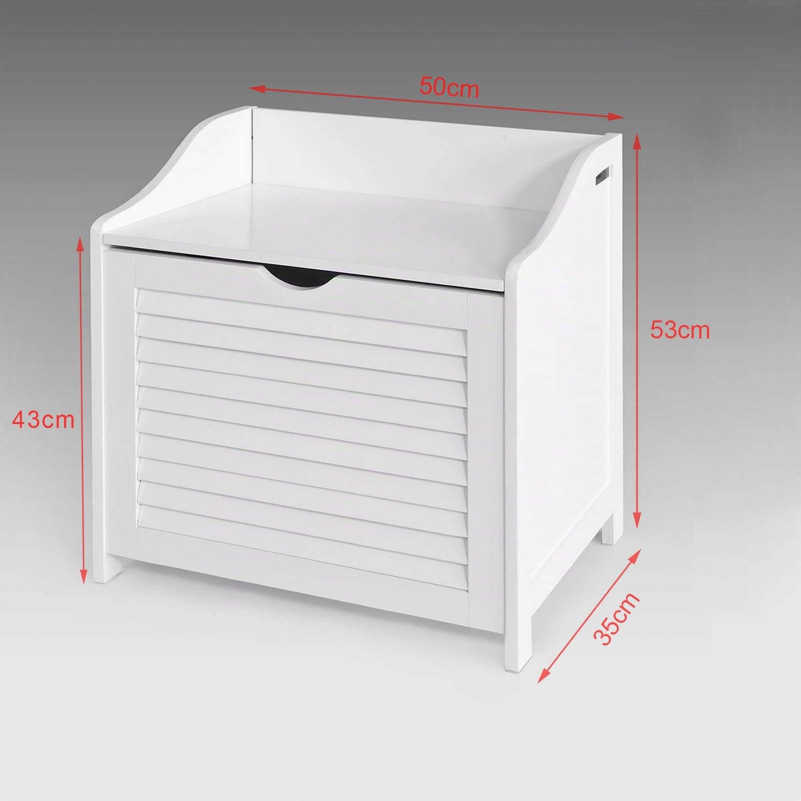 SoBuy® Cesto portabiancheria con Sacco per Biancheria, Panca Contenitore, bianco, FSR40-W,IT