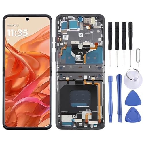 �d�b�A�N�Z�T���[ Motorola Razr 50 �I���W�i�� LCD �X�N���[���f�W�^�C�U�[�p�t���[���t���t���A�Z���u�� (�I�����W) �g�ѓd�b�̌���