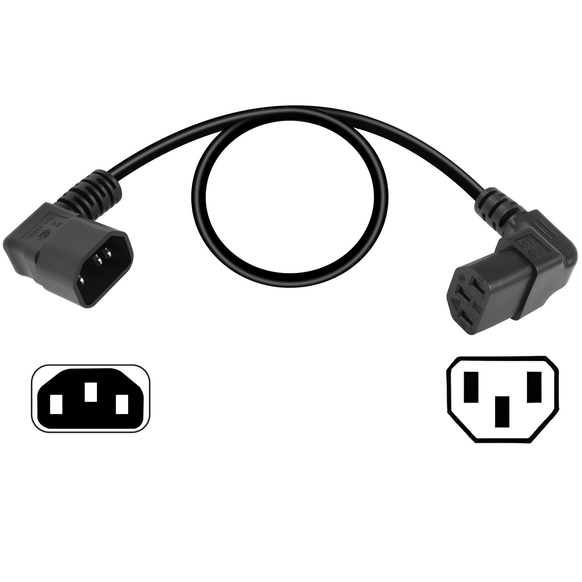 Cavi Pc Cavo Prolunga Alimentazione 15 Piedi - Connettori C14 Maschio A C13 Femmina, 18AWG, Nero, Per PC E Dispositivi Cavo Per Monitor E Stampanti - Foto 3