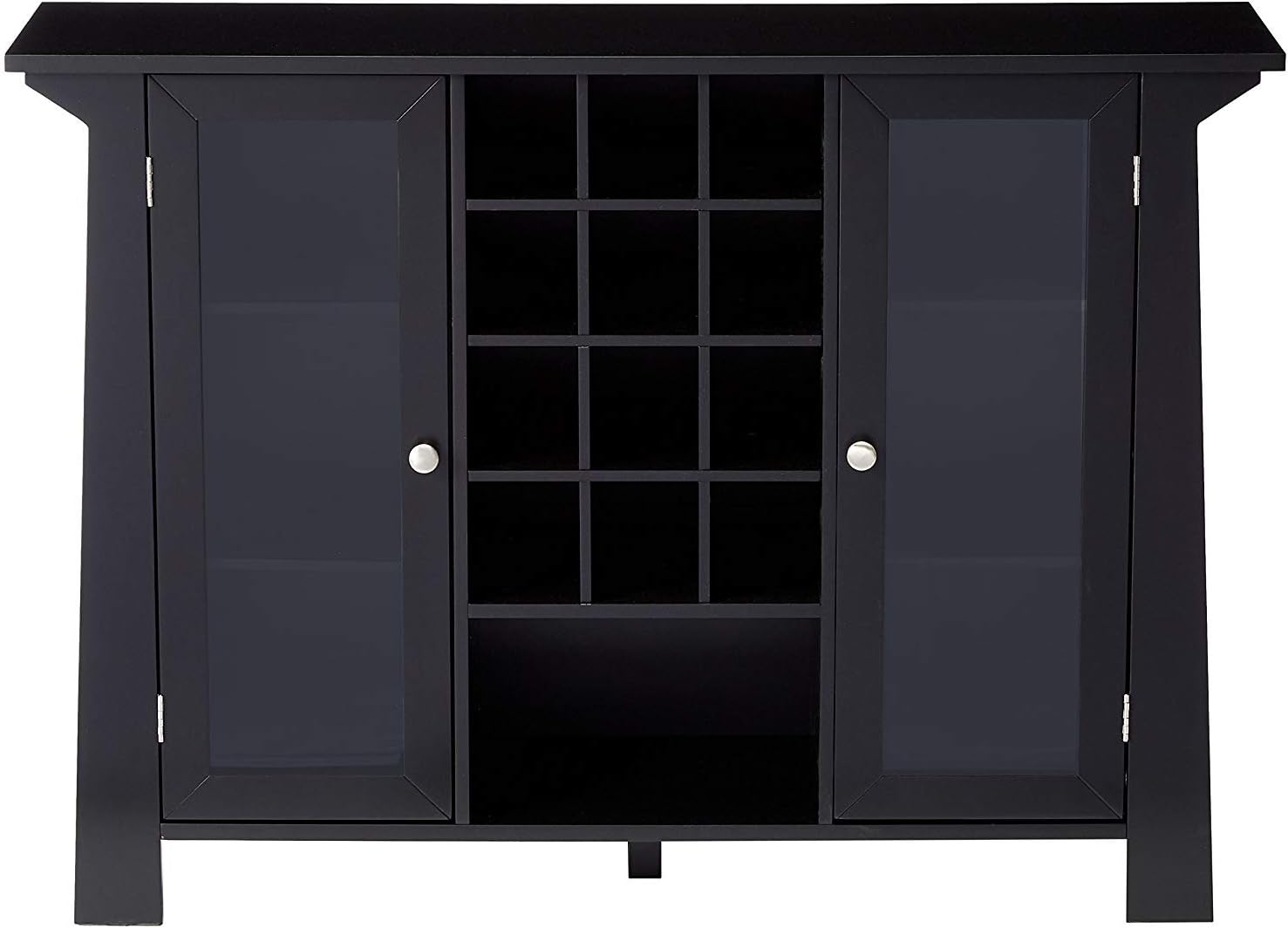 Kings Brand Furniture Matanuska Wood Buffet Bar Cabinet with Wine Storage, Black