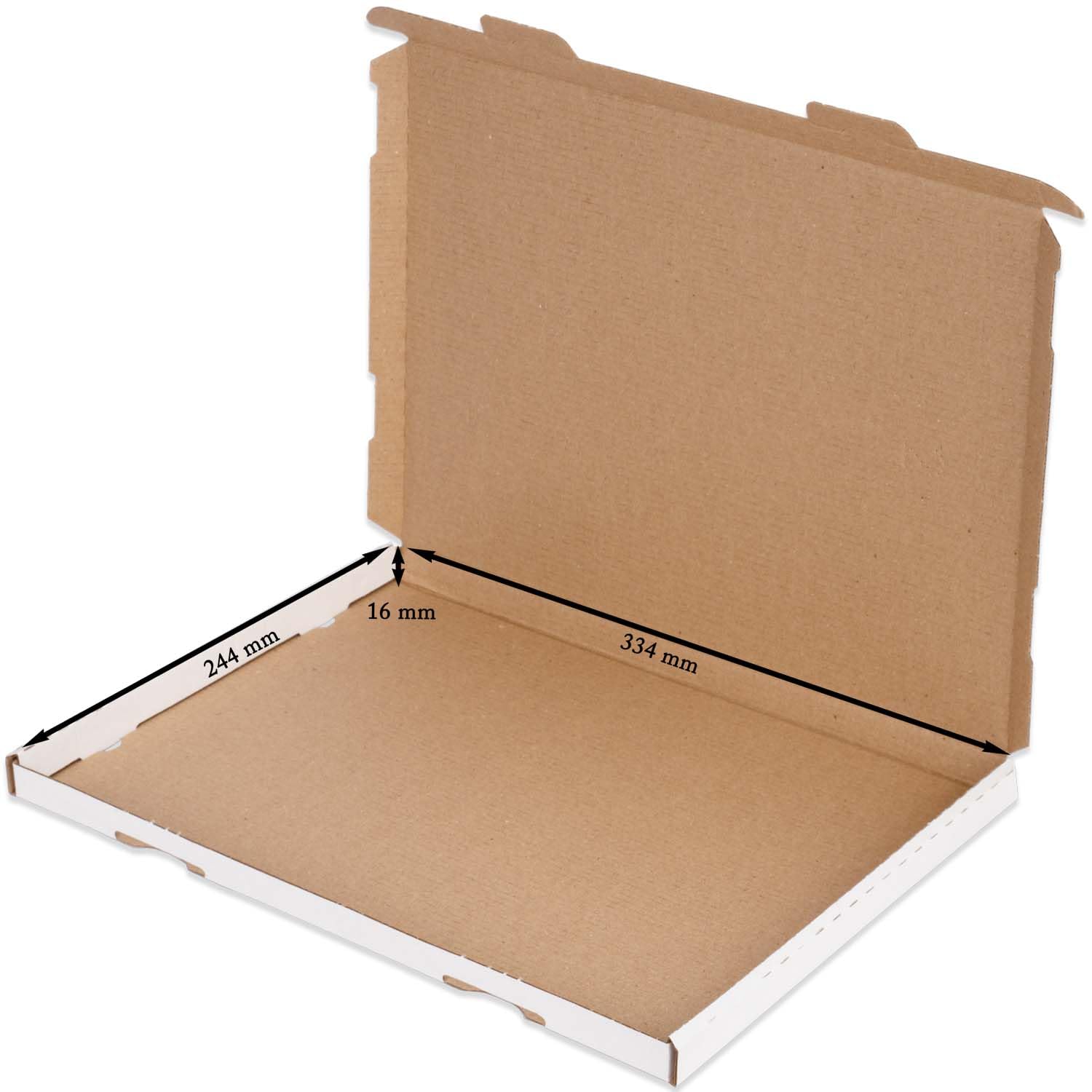 200x Großbriefkartons 350 x 250 x 20 mm GB-2 weiß Großbrief Karton Faltschachtel stabil Versandkarton Post DHL Versand DIN A4 B4 Warensendung Büchersendung Versandschachtel (200 Stück)