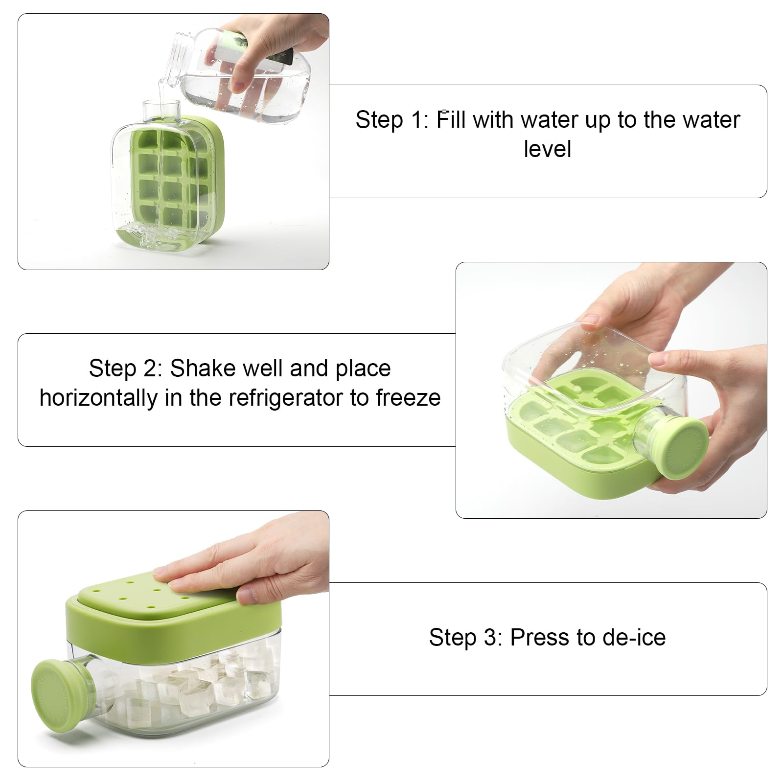 Ice Cube Bottle with Lid and Container - 2 w 1 foremka na kostki lodu do napojów, kawy
