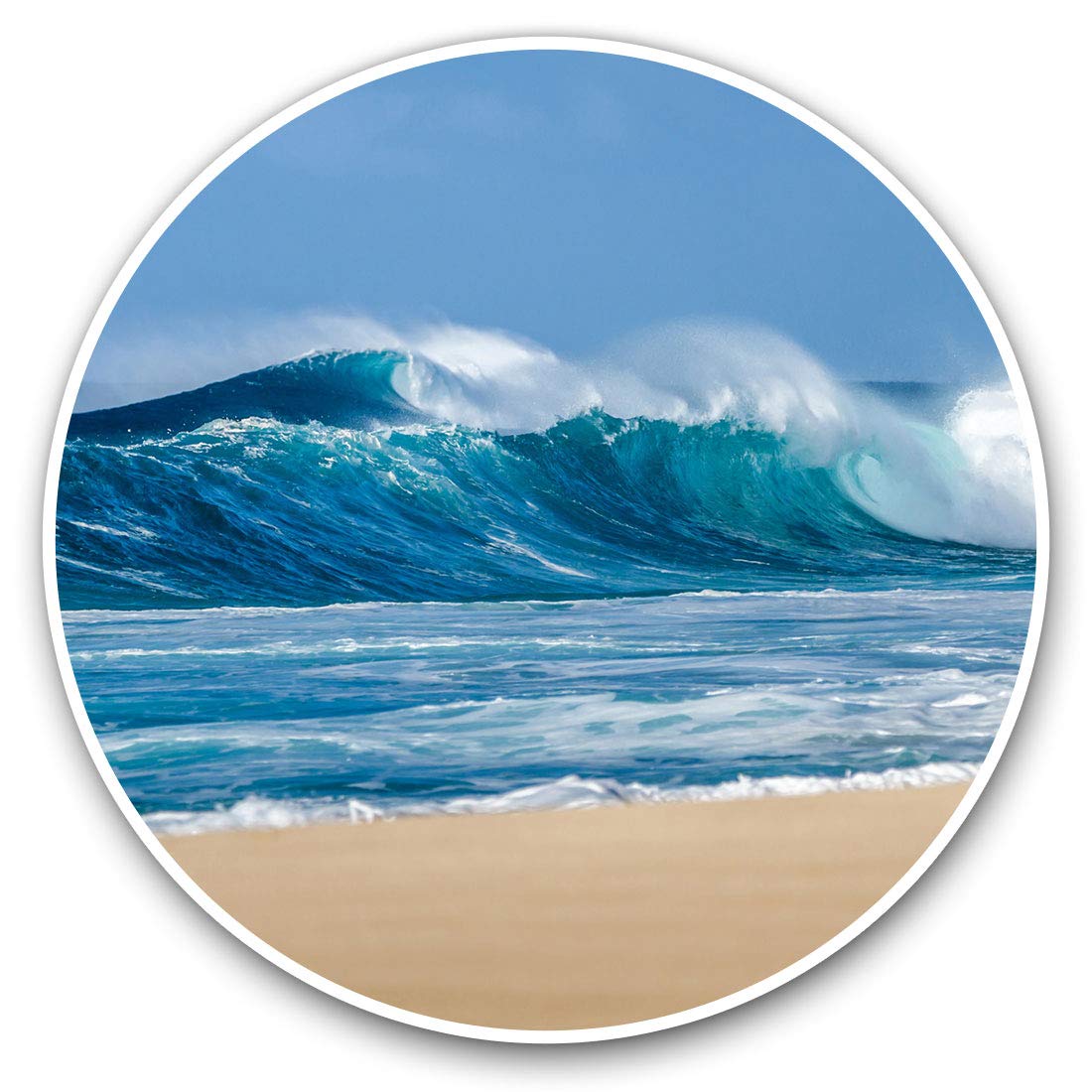 Destination Vinyl Ltd Waves Beach Seaside Ocean 2467 2 X 30Cmvinyl Stickers - Waves Beach Seaside Ocean Decals For Car Van Luggage Scrap Book Fridge #2467