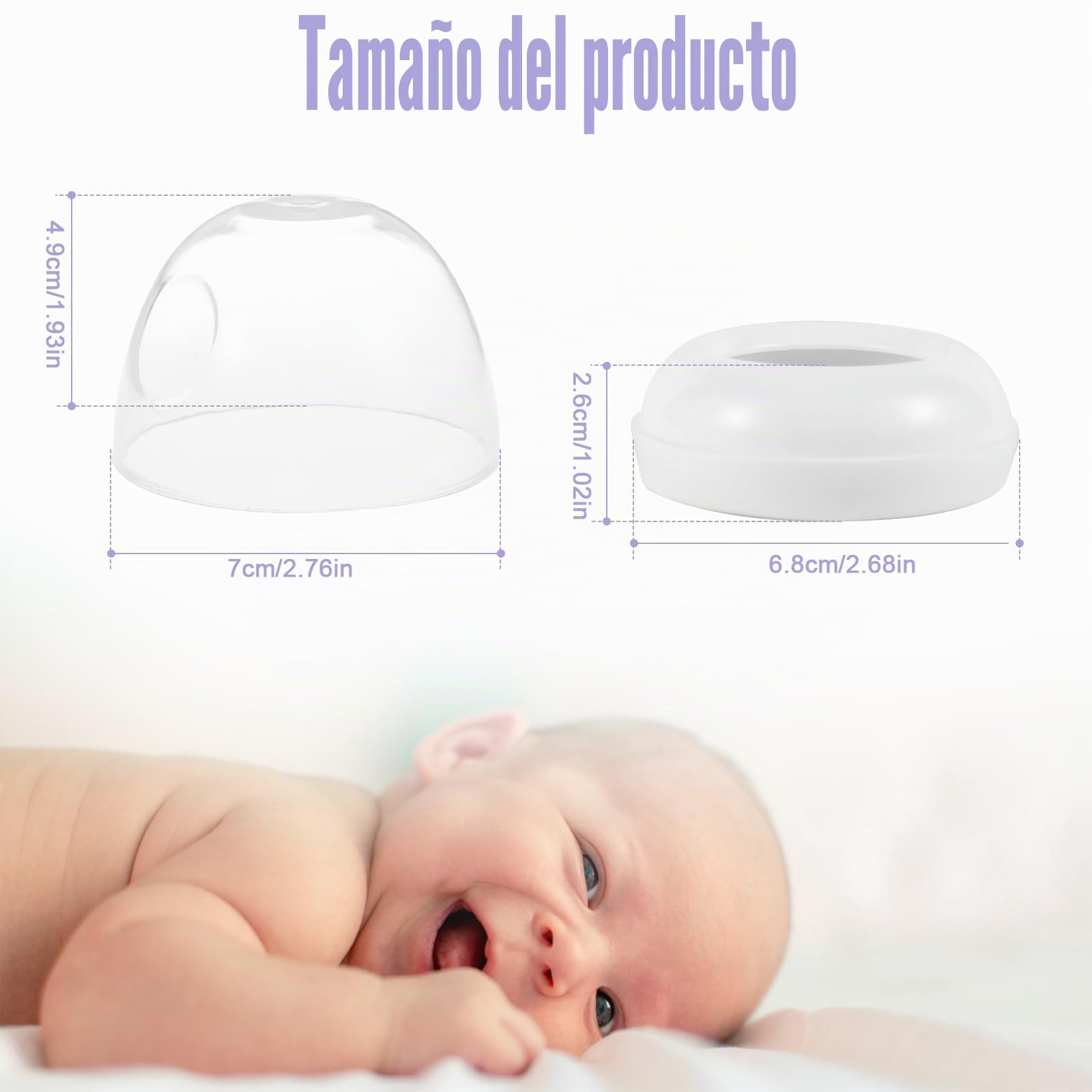 8 Piezas Anillos y Tapas para Biberones, que Incluyen 4 Tapas para Biberones y 4 Anillos de Rosca para Biberones Sin BPA Reemplazo de Tapas para Biberones Mam Compatible con Philips Avent