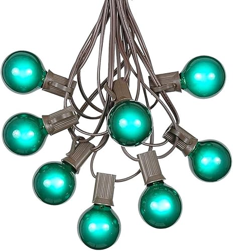 Miniatura 34 de Tira de luces G40 de 25 pies para patio al aire libre con 25 bombillas de globo azul, tira de luces para interiores y exteriores, tira de luces