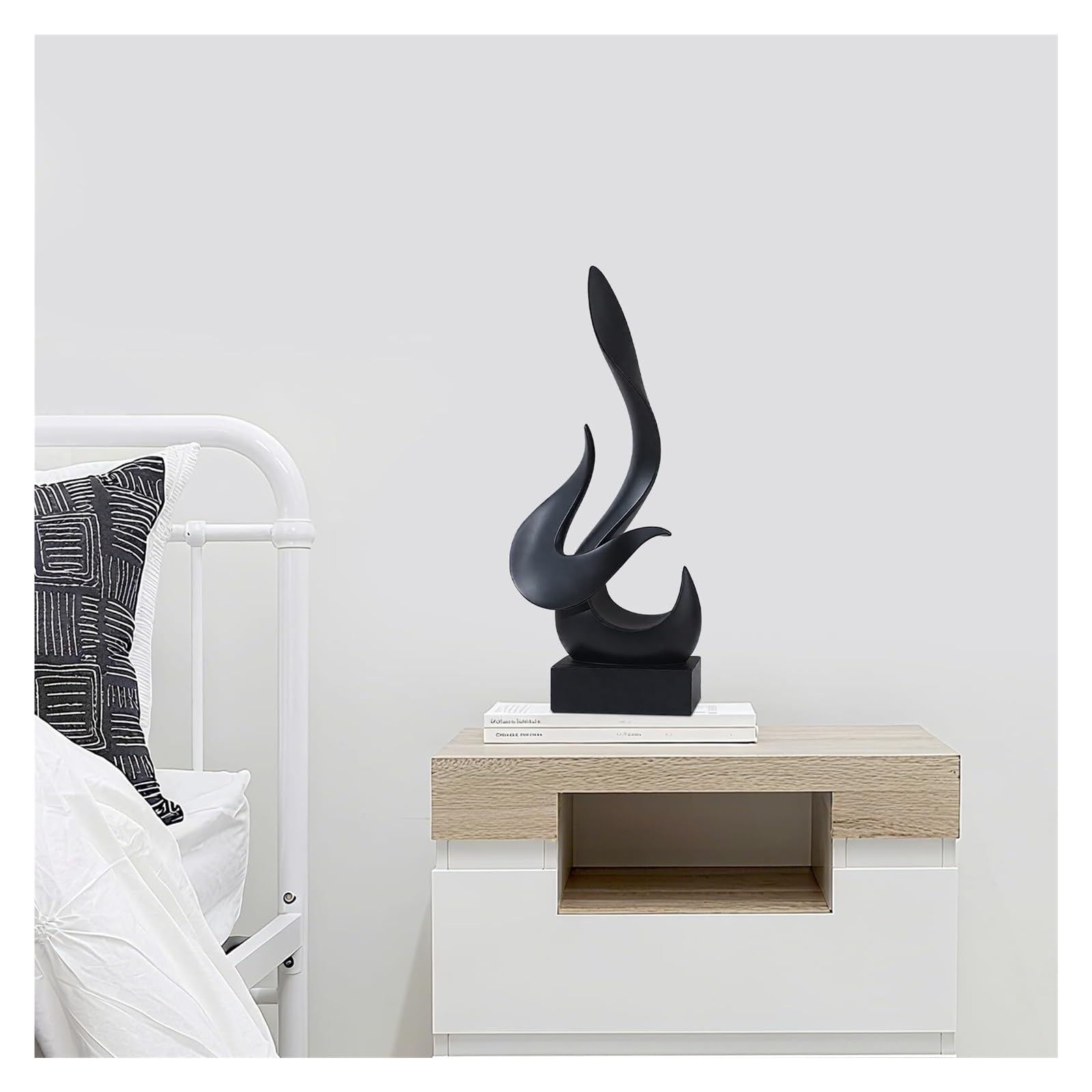 Dekoracja biurka Rzeźba Nowoczesna dekoracja Statua Rzeźby Sztuka abstrakcyjna Figurki Centralne dla domu Rzeźby i akcesoria dekoracyjne(Medium Black-b)
