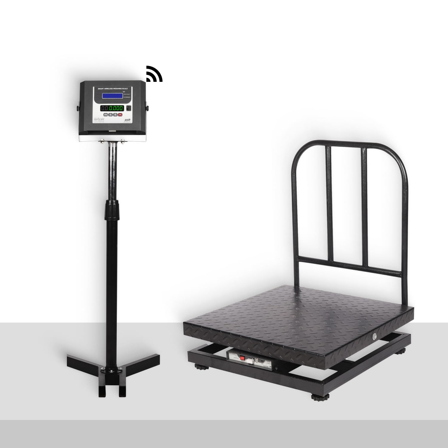 iscale w-500m wireless weighing scale 500kg, 50g accuracy | 600x600mm ms platform | pc & android app | oiml & iso certified | maintenance-free weight machine for shop, industrial & commercial use