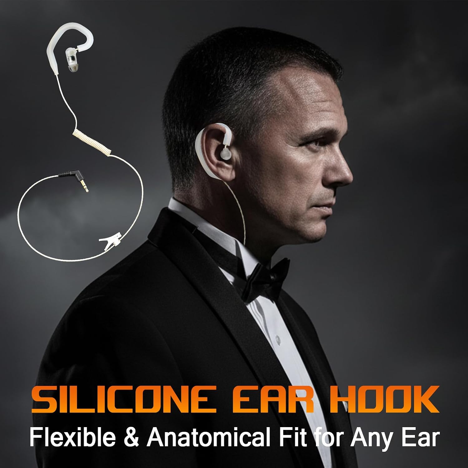 3.5mm Covert Security Listen Only Earpiece Receiver Surveillance Headset for FBI Police Law Enforcement