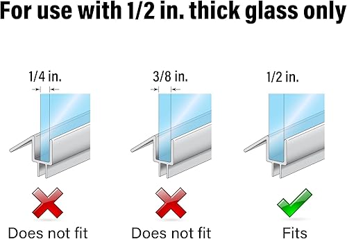 Miniatura 31 de Prime-Line M 6258 Junta inferior de la puerta de la ducha sin marco – detiene fugas de ducha y crea una barrera de agua