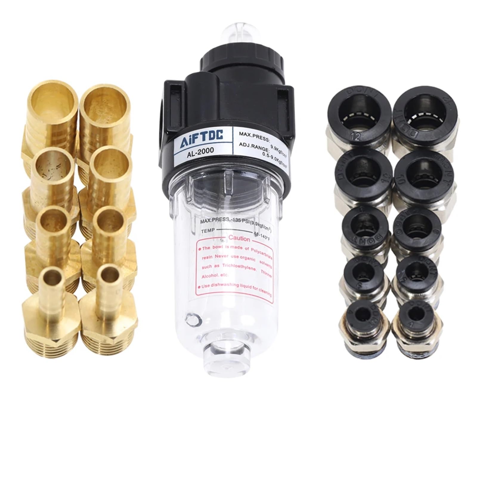 Lubricador neumático de tratamiento de aire serie AL2000 + combinación opcional de junta de PC DIY(Y12MM)