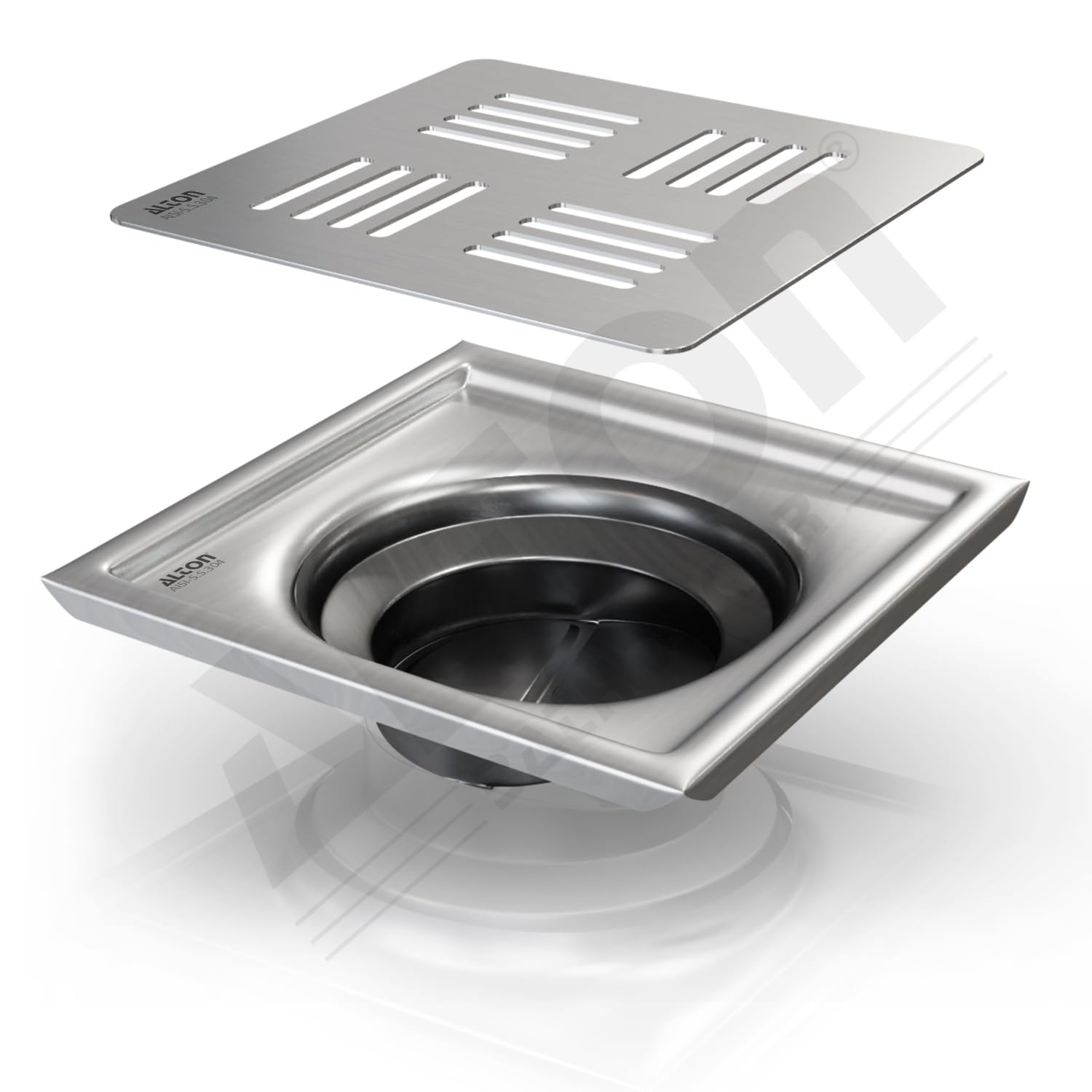 ALTON ALD1001, SS-304 Grade, 6x6 INCH Plain, Bathroom Grating Square Floor Drain Jali with ABS Cockroach Trap, Matte (B0CDHCQSR9) Amazon Price History, Amazon Price Tracker