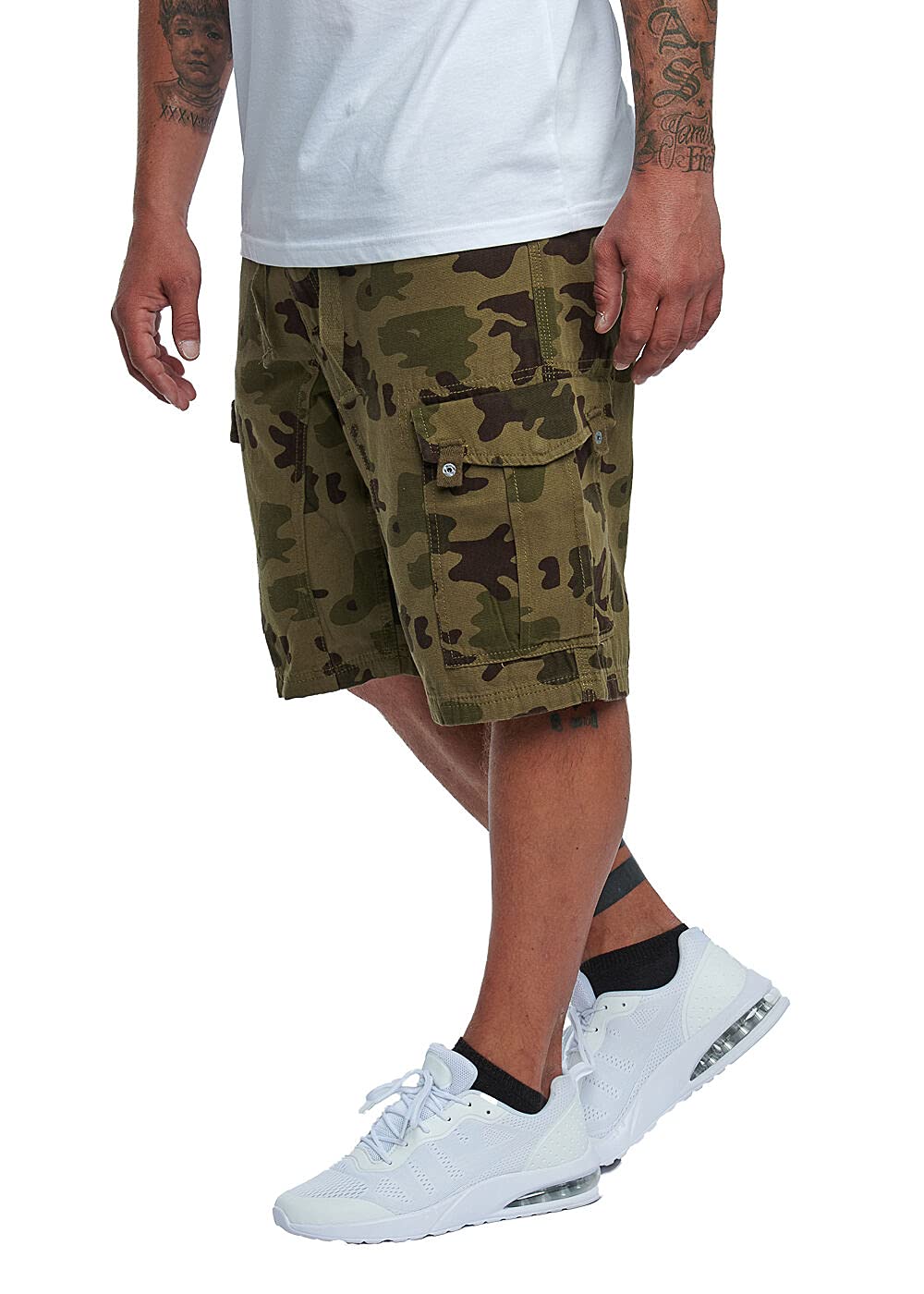 Lowrider Bermudas cargo pantalones cortos con cordón de 6 bolsillos