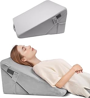 VEVOR Adjustable Wedge Cushion, Orthopedic, 25D High-Density Foam with Soft and Washable Cover, Comfortable Support and Tilting Design, Light Grey, 22x22x12 in for Reading, TV, Computer