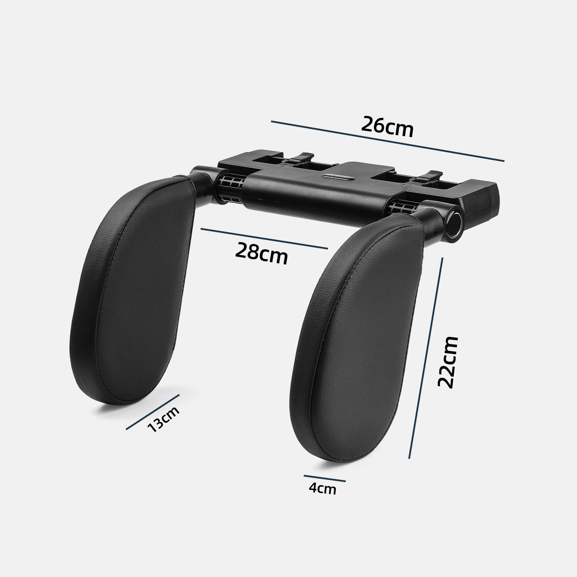 Kopfstütze Auto Kinder 180 Grad Verstellbar Atmungsaktiv Leder Nackenstütze Nackenkissen 2er Pack Schwarz