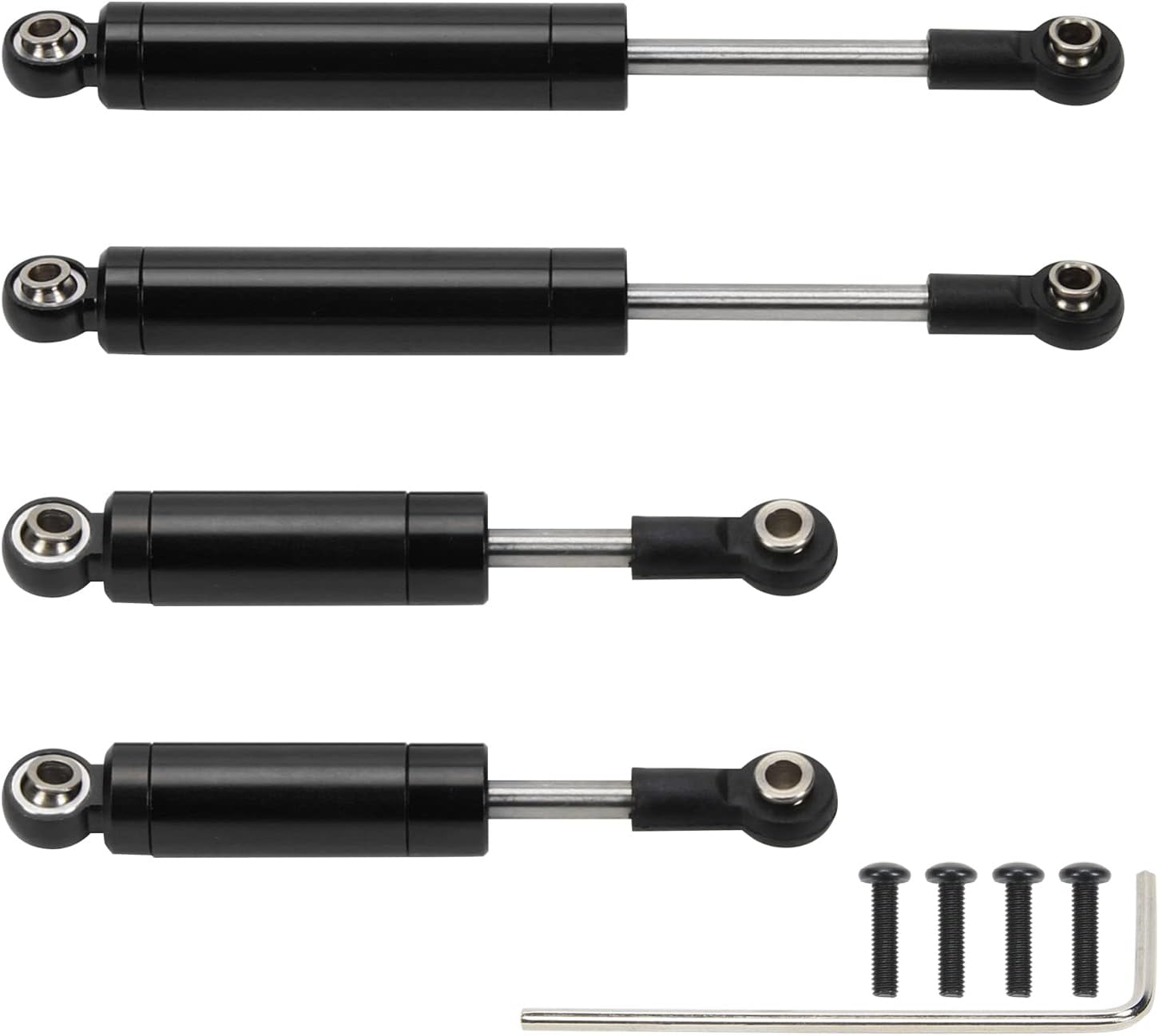 RCAWD for Yeti Jr. Can-Am Maverick Shock Absorber Upgrades, Front & Rear 60mm 90mm RC Shocks Parts #AX31488, for Axial 1/18#AXI90069 Black