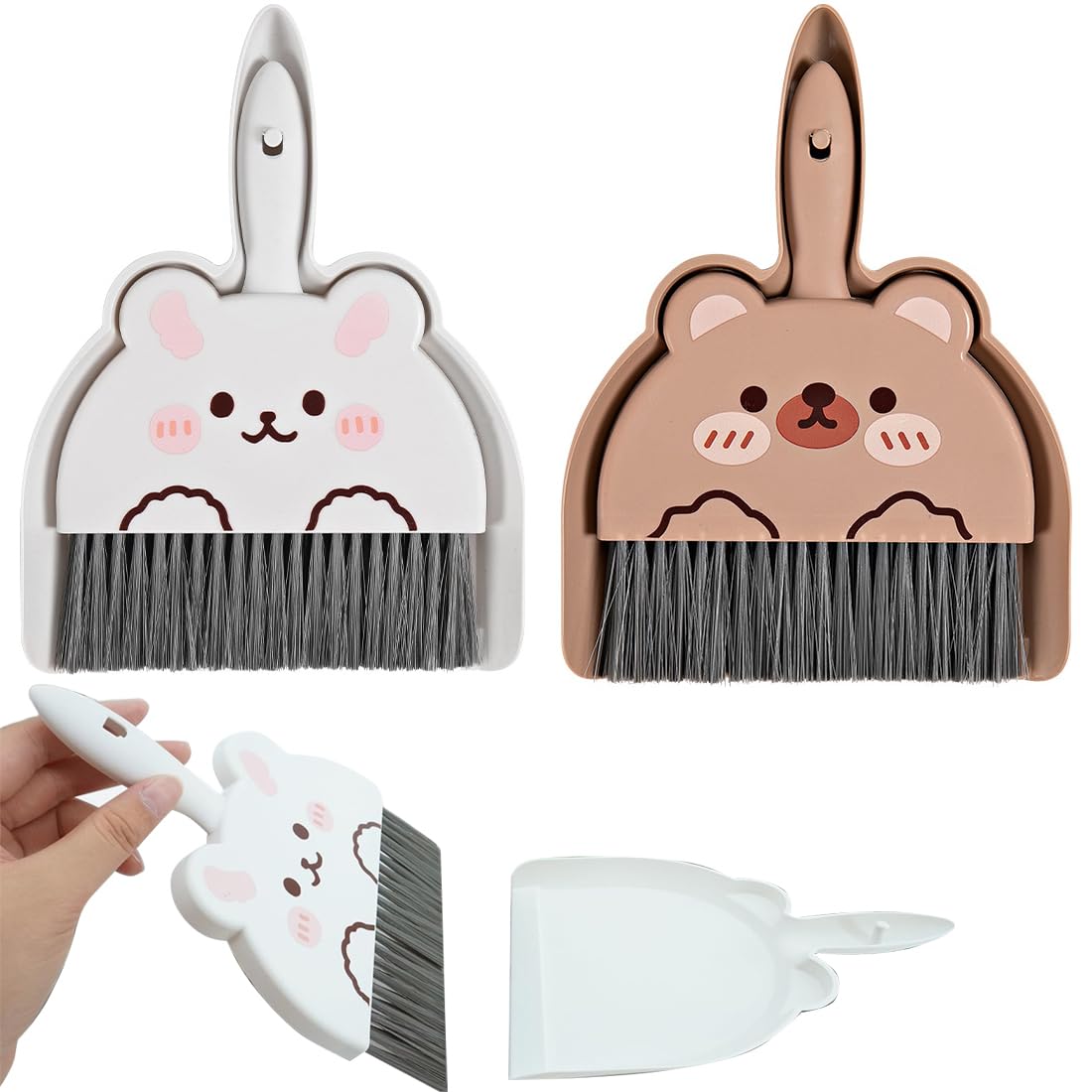 2 Pcs scopa e paletta, paletta scopa, scopa paletta, Mini scopa e pala, scopa e scopa a mano, piccola scopa da tavolo con paletta, set di mini scopa per casa, ufficio, scuola e animali domestici