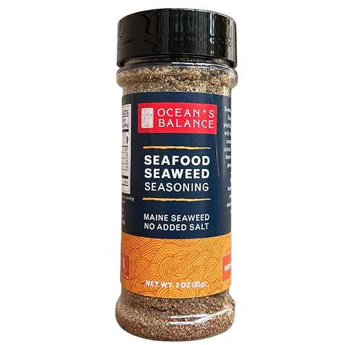Condimento de algas mariscos Ocean Balance - Algas de la costa de Maine - Polvo de algas marinas, ideal para pescado, tostadas de aguacate y dietas
