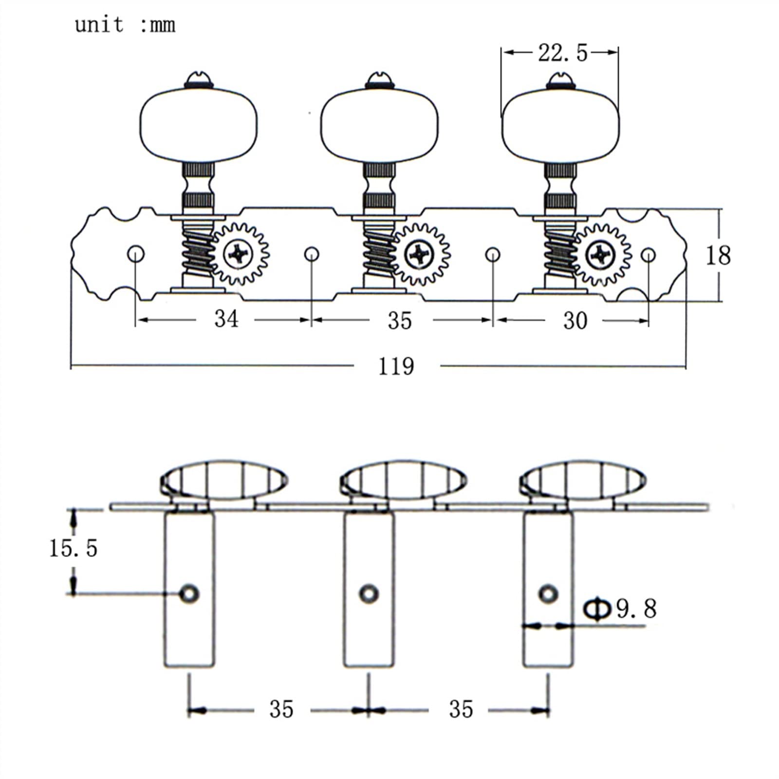 Tuner Mechaniken Knöpfe 2 PCS -Gitarrenstrings Tuning Pegs Tuner Musikalische Streichinstrumente Für Gitarren -Teile