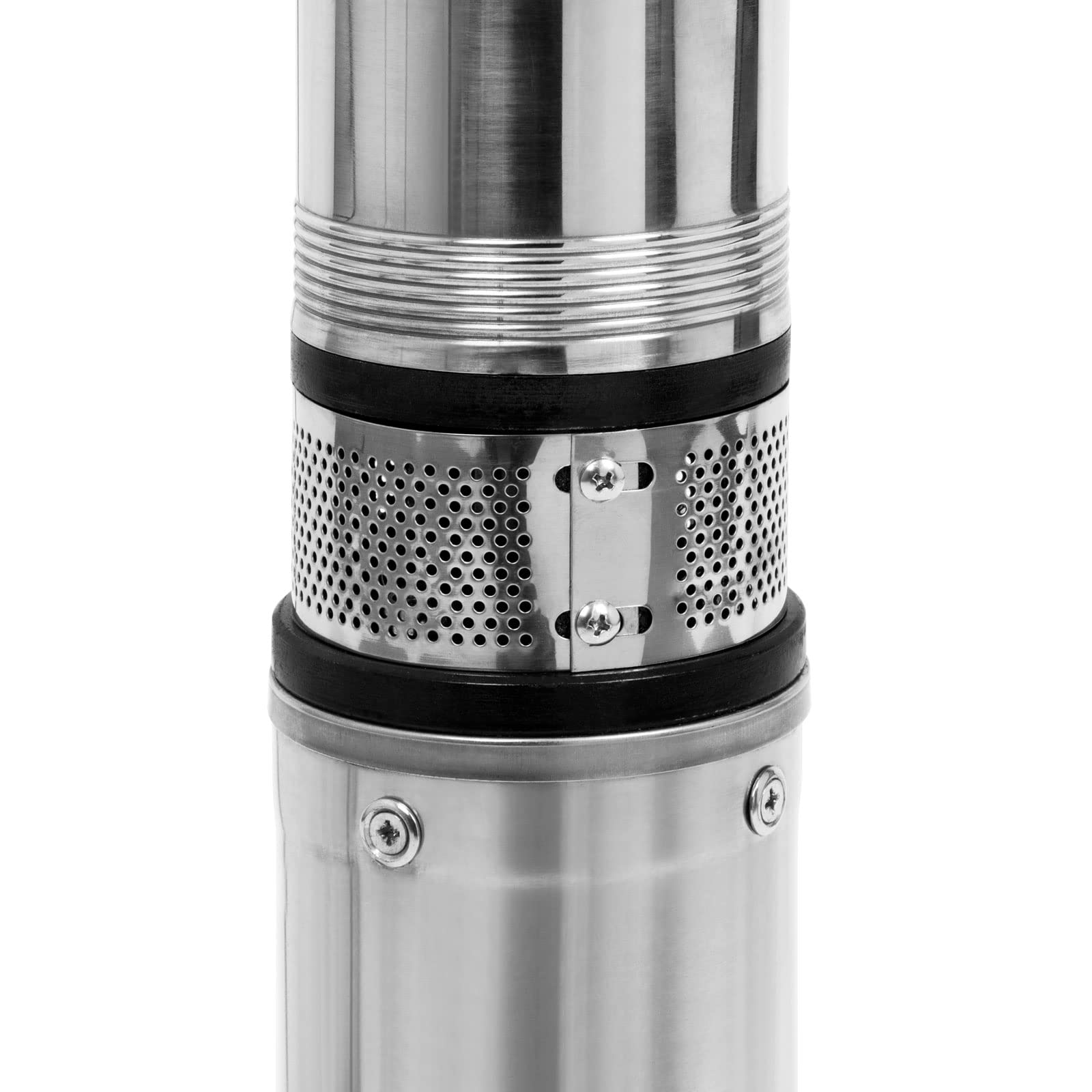 EBERTH Pompa Sommersa per Pozzi Profondi 4" in Acciaio Inossidabile - 1100W, Diametro 10cm, Cavo 20m, Prevalenza Max. 74m, Con Filtro